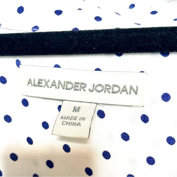 Alexander Jordan Button/Down Navy, White Polka Dot Size M - Picture 5 of 6